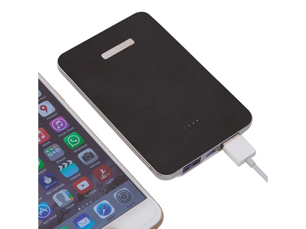 DERİ POWERBANK SİYAH